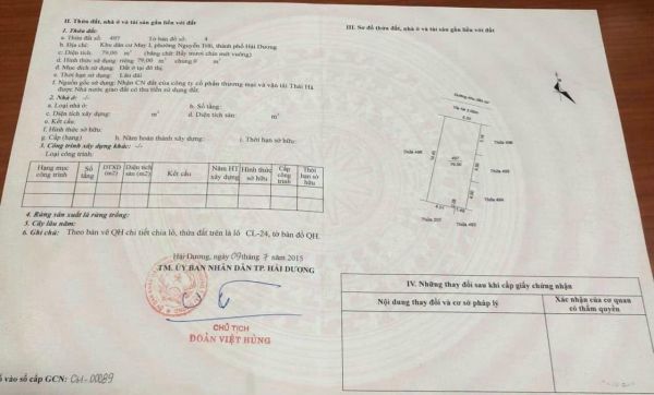 Bán Đất Mặt Ngõ 120 Phố Chi Lăng, Tập Thể May 1, Ph Nguyễn Trãi, Tp Hd, 79M2, Mt 5.5M - 636607