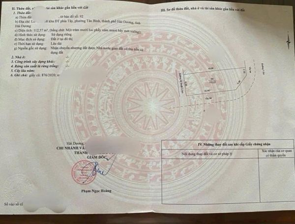Bán Đất Lô Góc Khu Vịt Cỏ Hồ Sen, Ph Tân Bình, Tp Hd, 198.07M2, 2 Mặt Đường, Sổ Hồng Đầy Đủ, Giá Tốt - 639991