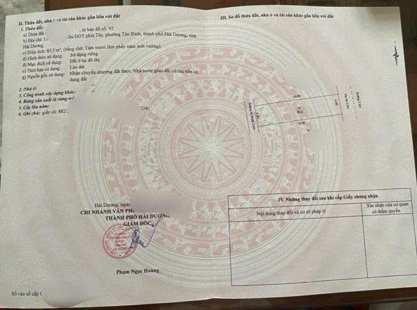 Bán Đất Lô Góc Khu Vịt Cỏ Hồ Sen, Ph Tân Bình, Tp Hd, 198.07M2, 2 Mặt Đường, Sổ Hồng Đầy Đủ, Giá Tốt - 639994