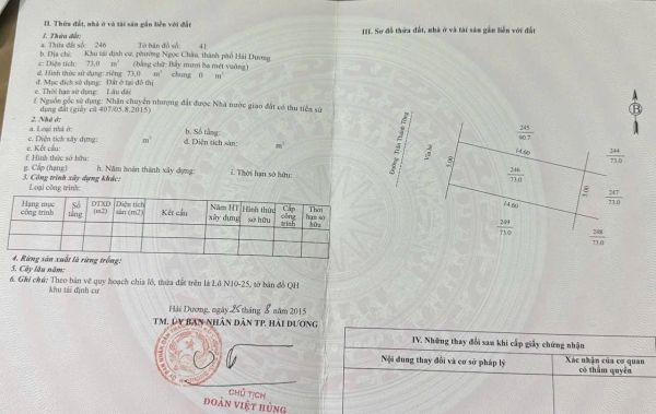 Bán Đất Mặt Phố Trần Thánh Tông, Ph Ngọc Châu, Tp Hd, 73M2, Mt 5M, Kd Buôn Bán Tốt - 640357