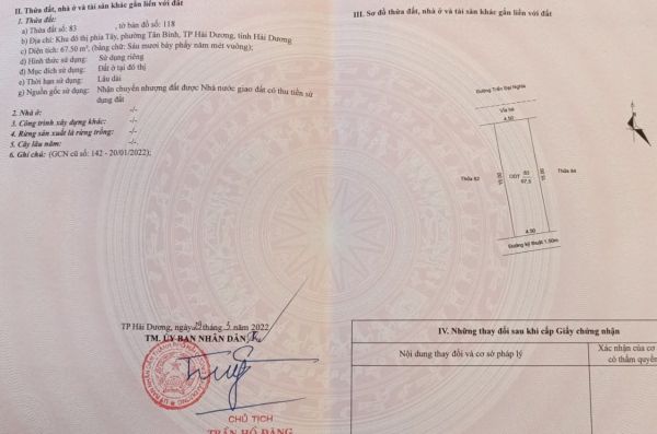 Bán 2 Lô Đất Mặt Phố Trần Đại Nghĩa, Kđt An Phú, Tp Hải Dương, 67.5M2, Mt 4.5M, Giá Tốt - 640870