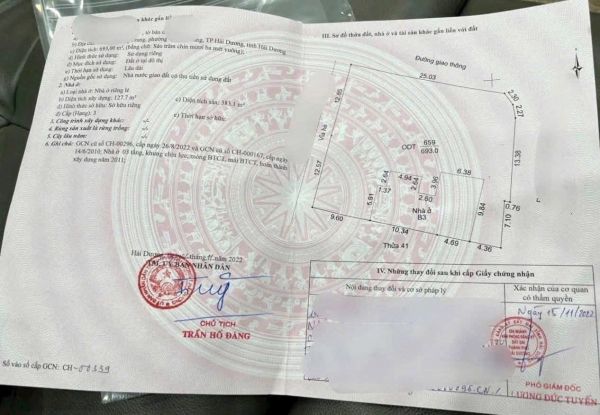 Bán Căn Biệt Thự Sân Vườn Mặt Phố Phường Quang Trung, Tp Hd, 693M2, 3 Mặt Thoáng, Giá Tốt - 640960
