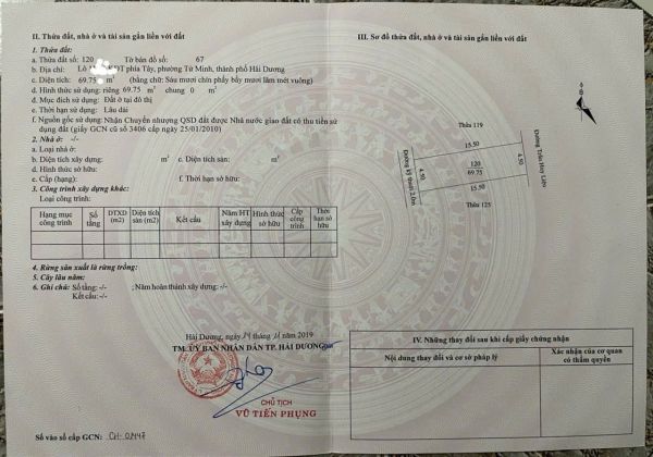 Bán Lô Đất Mặt Đường Trần Huy Liệu, Khu Vạn Lộc, Ph Tứ Minh, Tp Hd, 69.75M2, Mt 4.5M - 641290