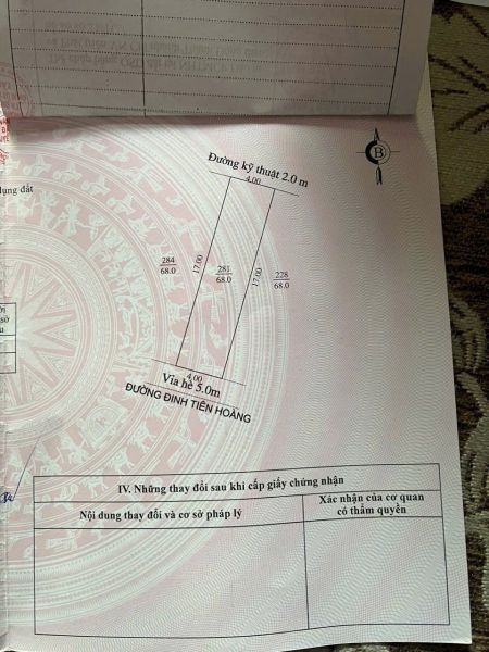 Bán Đất Mặt Đường Đinh Tiên Hoàng, Đông Nam Cường, Tp Hải Phòng Mới, 68M2, Mt 4M - 641551