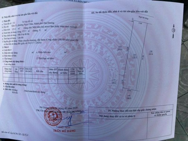 Bán Đất Ngõ Phố Nguyễn Hữu Cầu, Ph Ngọc Châu, Tp Hd, 125.5M2, Mt 5.04M, Đườg Oto - 642079