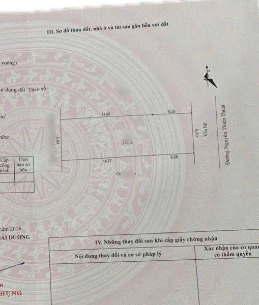 Bán Lô Đất Mặt Phố Nguyễn Thiện Thuật, Phường Trần Hưng Đạo, Tp Hd, 141.5M2, Mt 6.6M - 643156