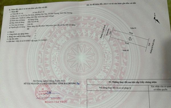 Bán Lô Đất Mặt Phố Cao Bá Quát, Đông Nam Cường, Tp Hd, 72M2, Mt 4M, Giá Chỉ 3.4X Tỷ - 643831