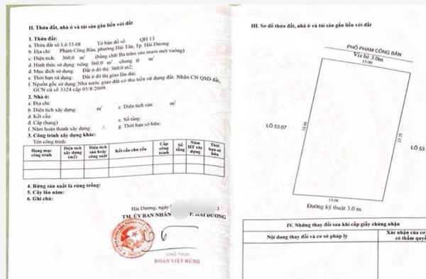 Bán Lô Biệt Thự Mặt Phố Phạm Công Bân, Đông Nam Cường, Tp Hd, 360M2, Mt 15M, Vịtrí Đẹp - 644449