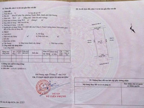 Bán Đất Chợ Hội Đô, Ph Thanh Bình, Tp Hải Dương, 96M2, Mặt Tiền 6M, Giá Chỉ 3.2X Tỷ - 644554