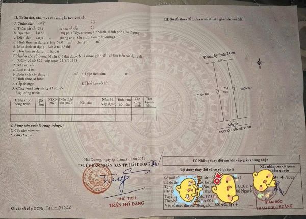 Bán Lô Đất Lk53 Kđt Vạn Phúc, Phường Tứ Minh, Tp Hd, 68M2, Mt 4M, Chỉ 2.7X Tỷ Cực Rẻ - 644644